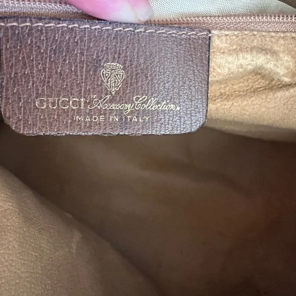 GUCCI Boston Bag $1295 Monogram Canvas, Dark Brown Leather Trim & Green-Red Web - Picture 8 of 17